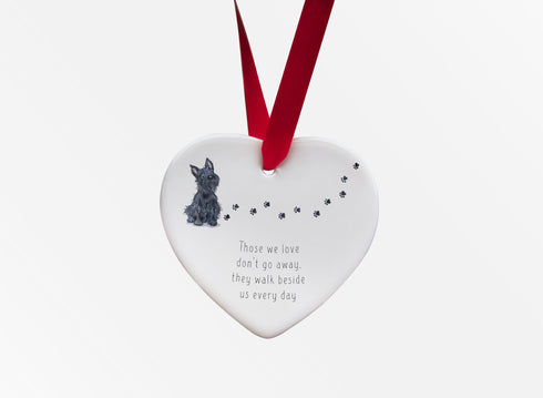Scottish Terrier Walk Beside Us Ceramic Heart